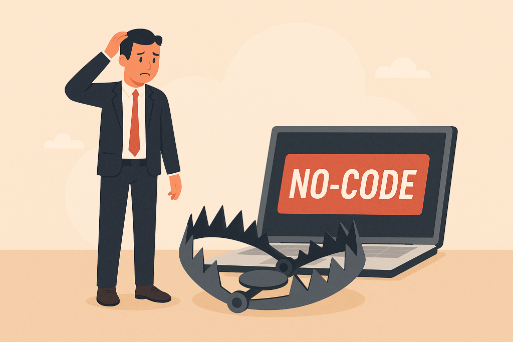Image d'illustration article de blog DTD : Pourquoi le No-Code est un piège pour les startups ?